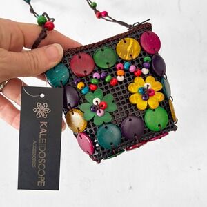 Kaleidoscope NEW Accessories Mini Crossbody Bag Beaded Coconut Shell Floral Boho
